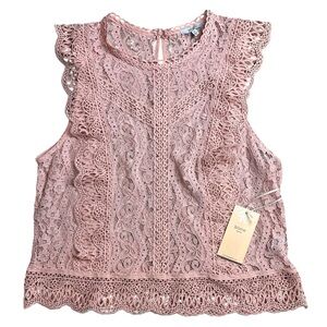 NWT - Blashe Pink Lace Sleeveless Top - size XL